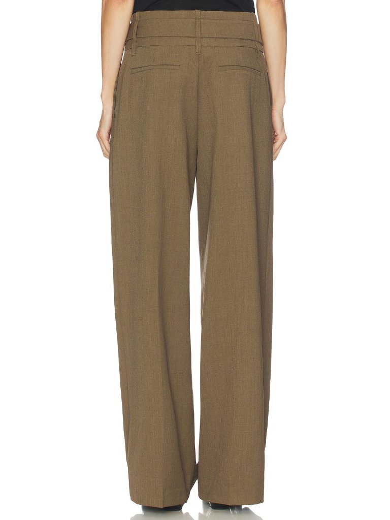 Sir. Sartoria Belted Trouser Pants Chocolate Brown Marle — image 4 of 6